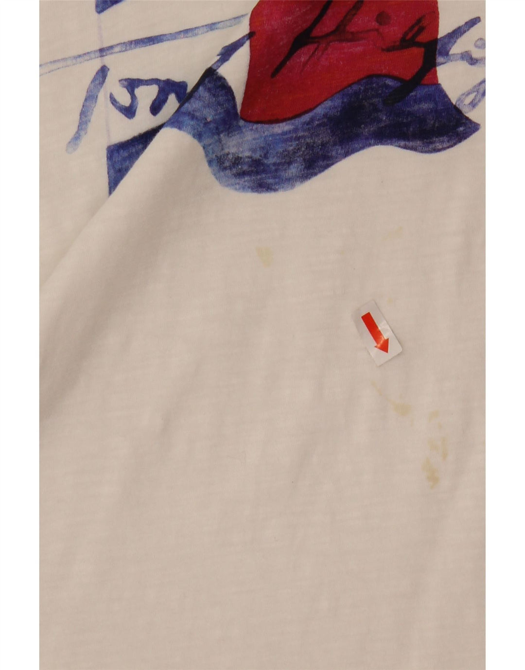TOMMY HILFIGER Grafisk T-shirt top til kvinder DK 6 XS hvid bomuld