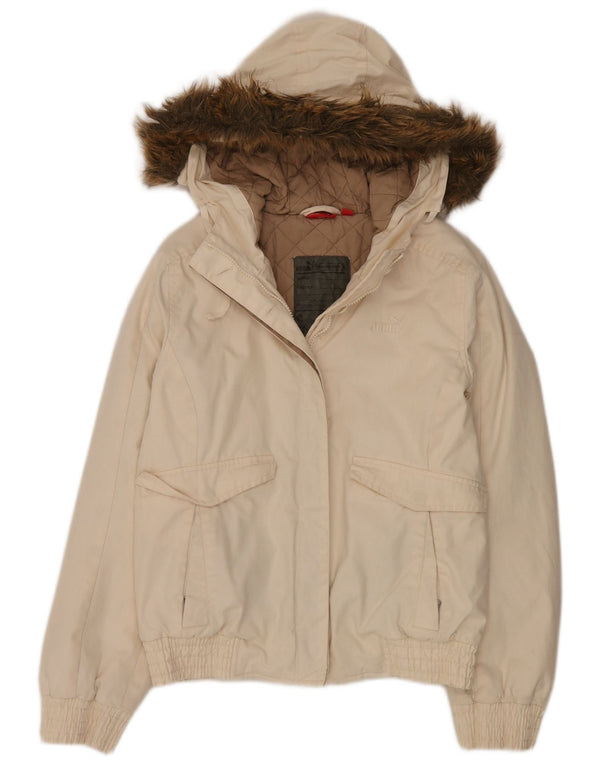 Puma Bomberjakke med hætte til kvinder UK 6 XS Off White
