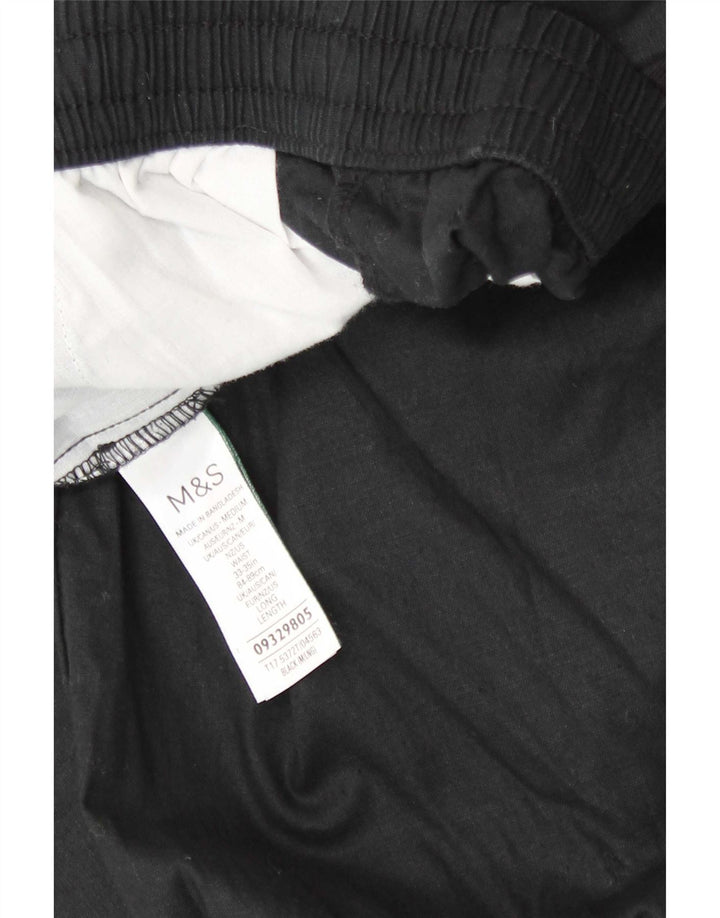 Marks & Spencer Herre Lige Chinobukser Medium W33 L31 Sort hør