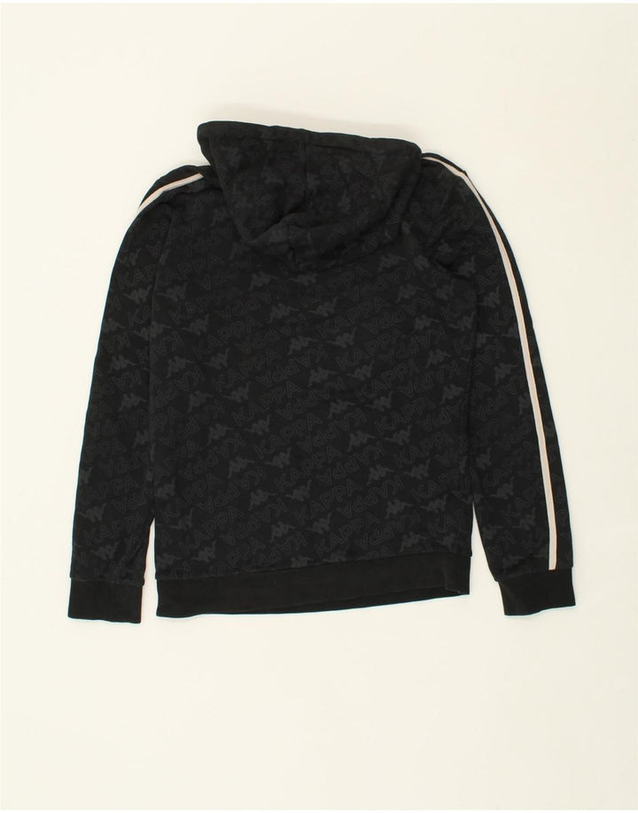 KAPPA Mens Graphic Hoodie Jumper Small Black | Vintage Kappa | Thrift | Second-Hand Kappa | Used Clothing | Messina Hembry 