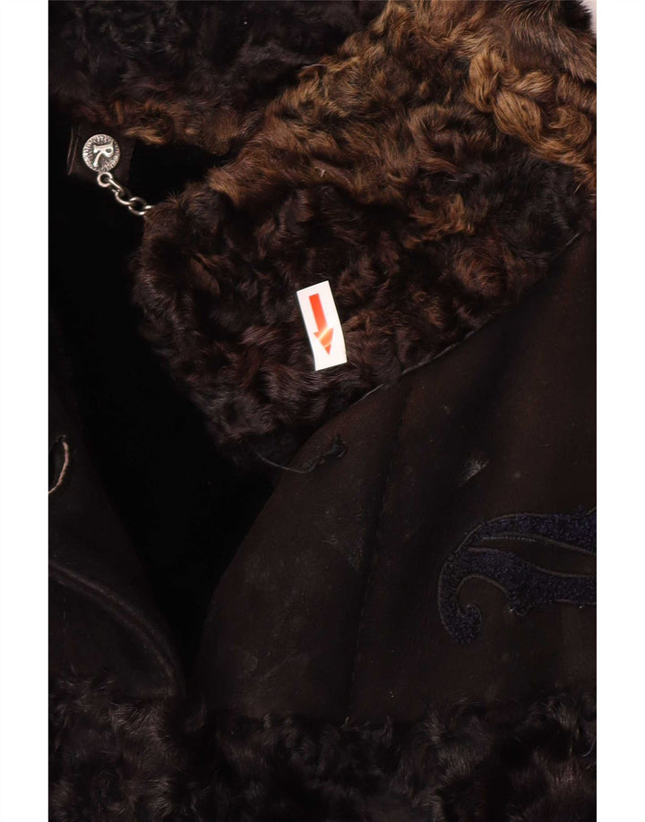 Robrik Dame Shearling Cape Coat IT 44 Medium Brun
