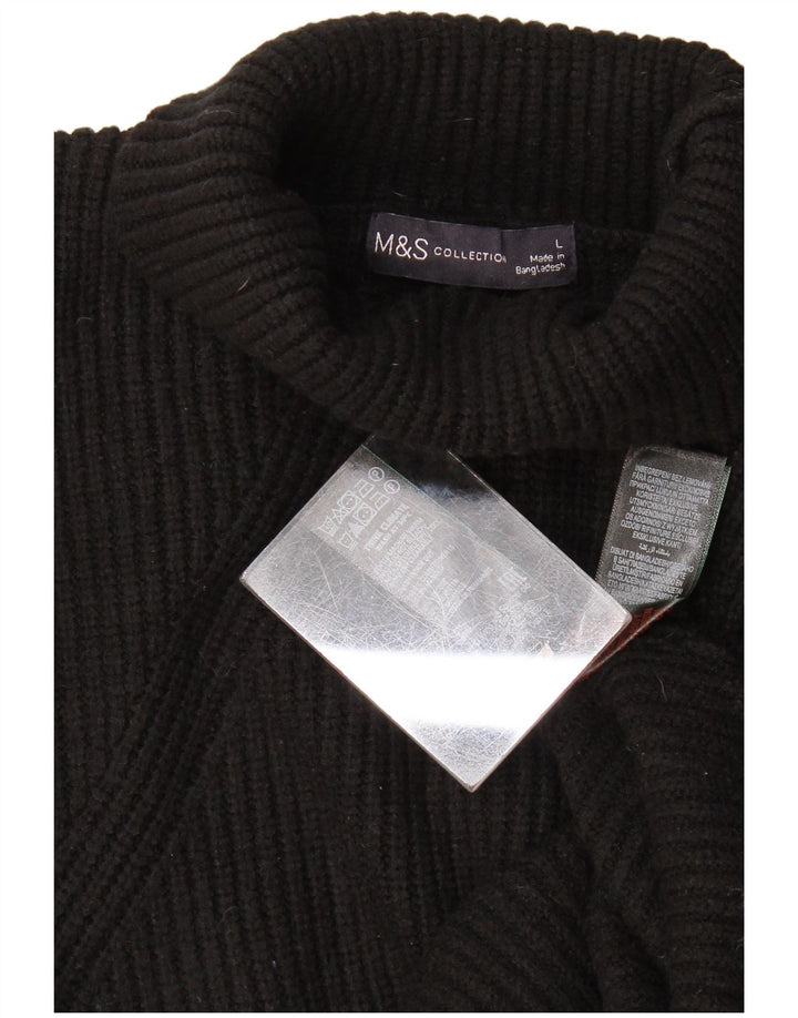 Marks & Spencer Dame Oversized Roll Neck sweater UK 16 Large Black