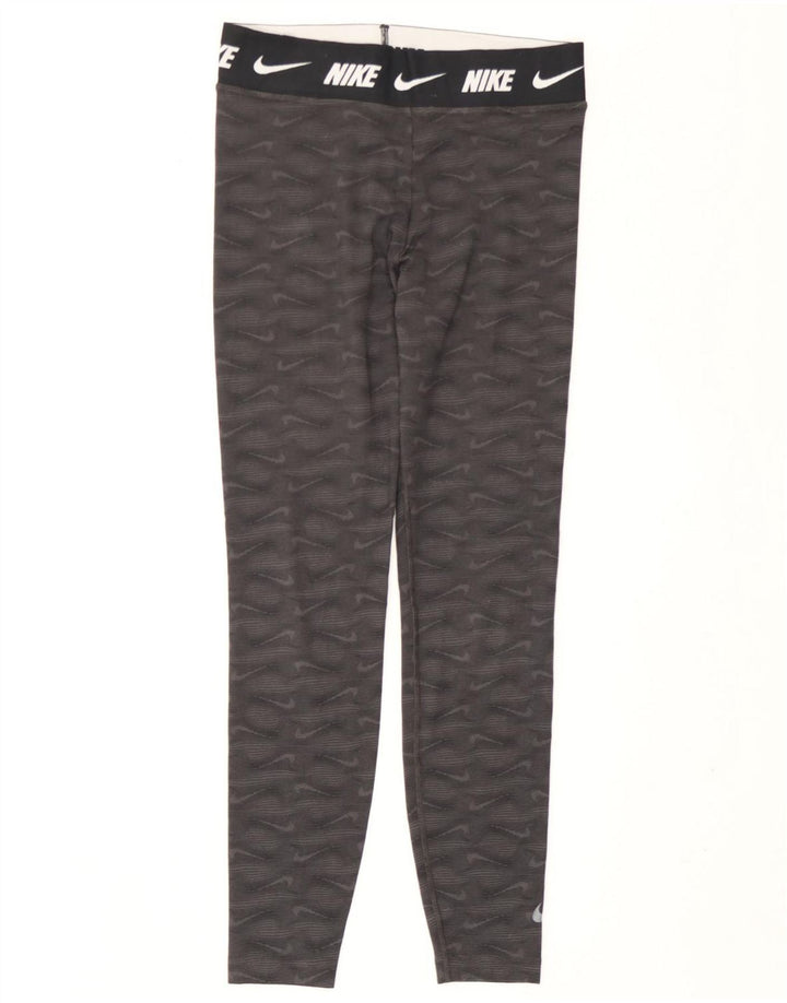 Nike Dame Tight Fit Grafiske Leggings UK 12 Medium Grey Colourblock