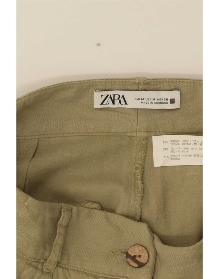 Zara Dame Pegged Chino Bukser Medium W28 L25 Khaki Bomuld