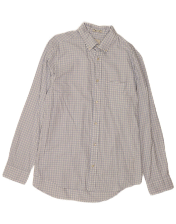 Gant Herre Regular Fit Skjorte Størrelse 43/44 17 1/2 XL Blå Gingham Bomuld