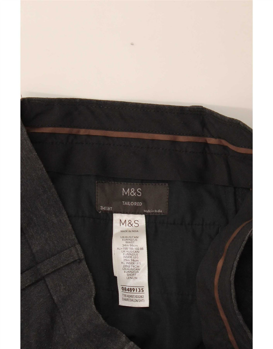 Marks & Spencer Skræddersyede lige jakkesæt til mænd W34 L29 Grå polyester