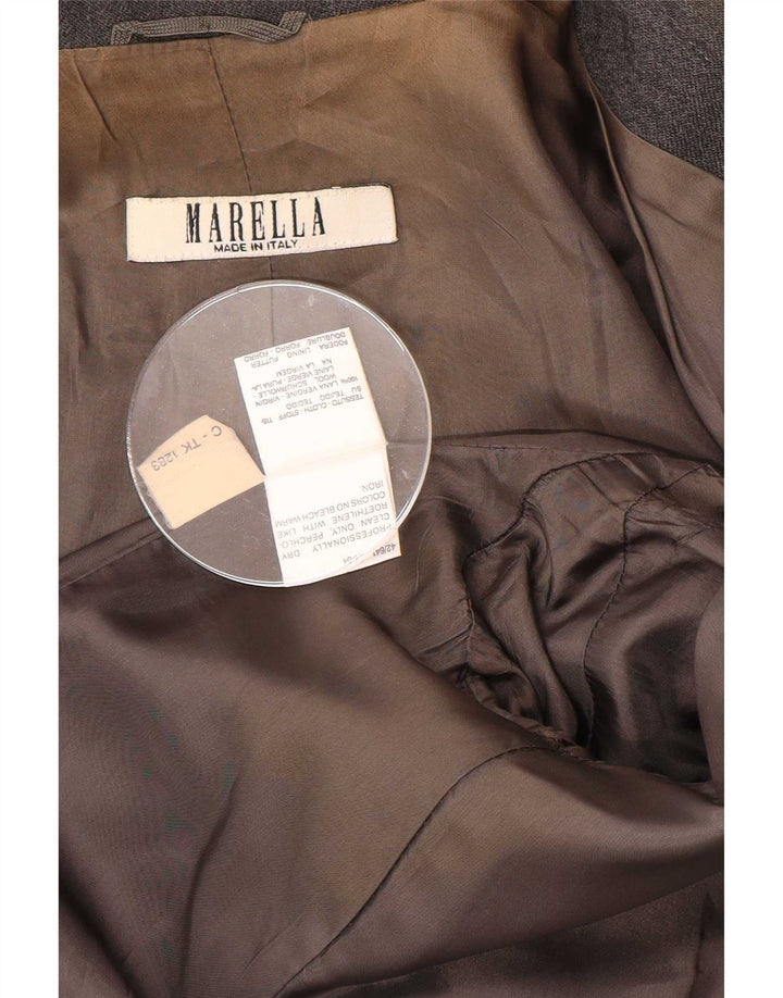 Marella Dame 4 Button Blazer Jacket UK 12 Medium Grey Uld