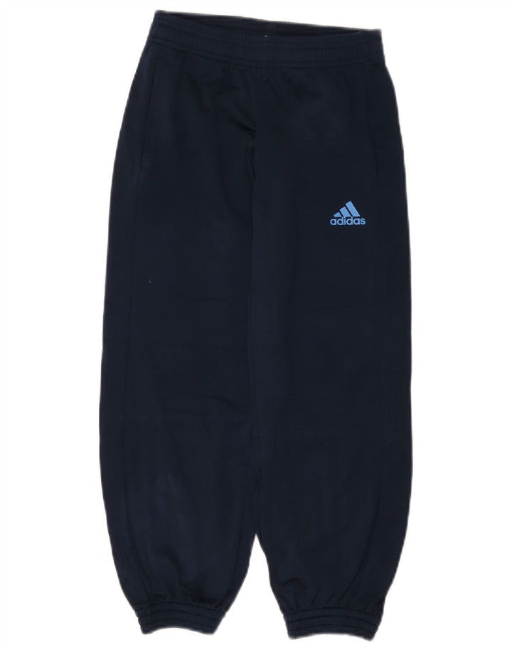 Adidas Boys Joggers Træningsdragt Bukser 7-8 år Navy Blue Polyester