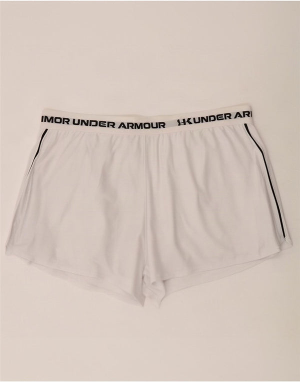 Under Armour Graphic Sports Shorts til kvinder UK 20 2XL Hvid Polyester