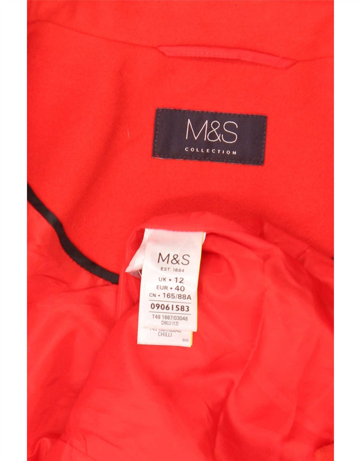 Marks & Spencer Dameoverfrakke UK 12 Medium Rød Polyester