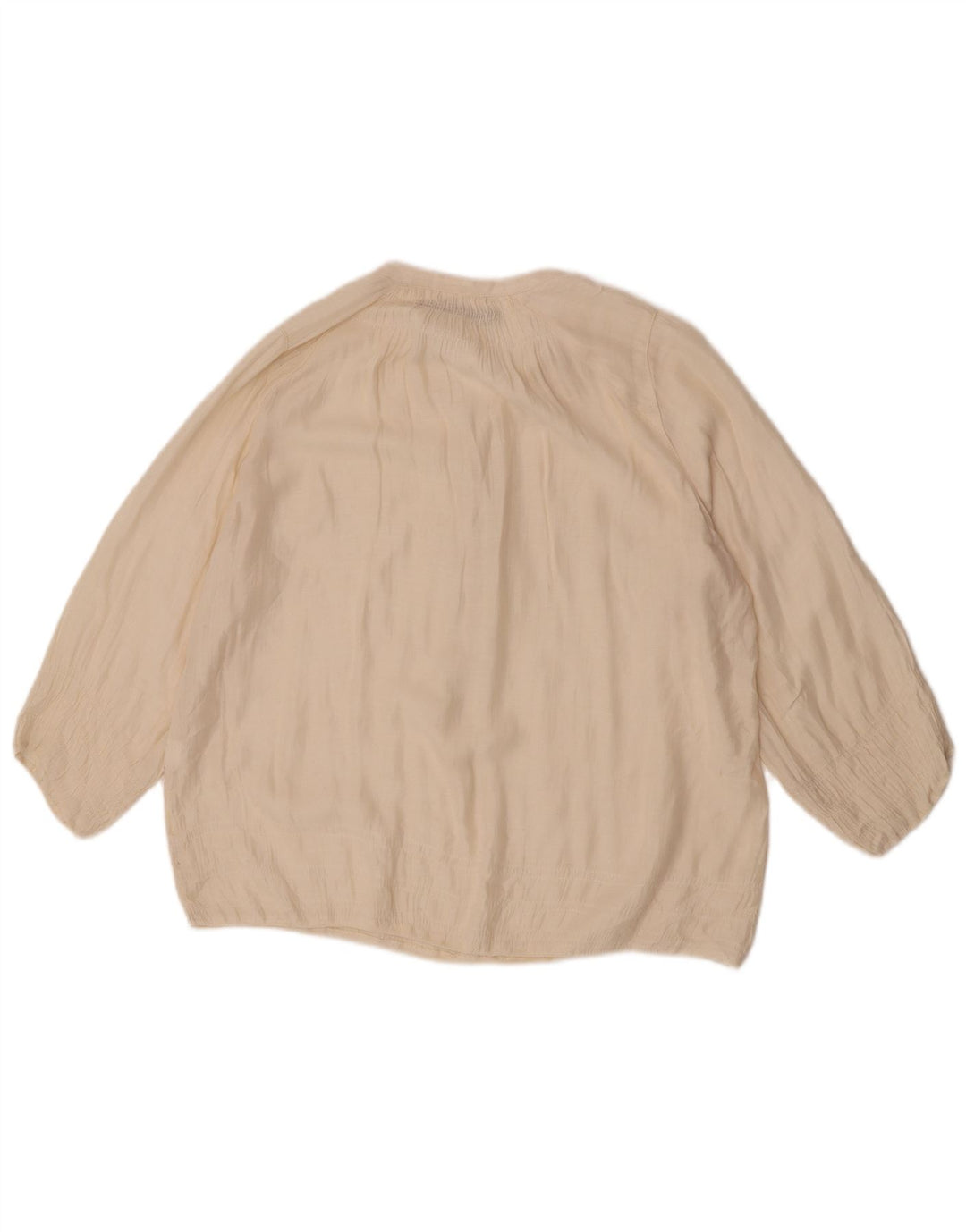 Zara Dame 3/4 ærmet bluse Top UK 14 Medium Off White