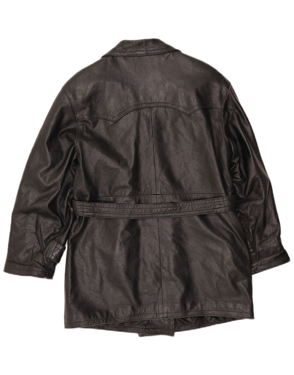 LAVORAZIONE ARTIGIANA Damefrakke UK 12 Medium Sort Læder