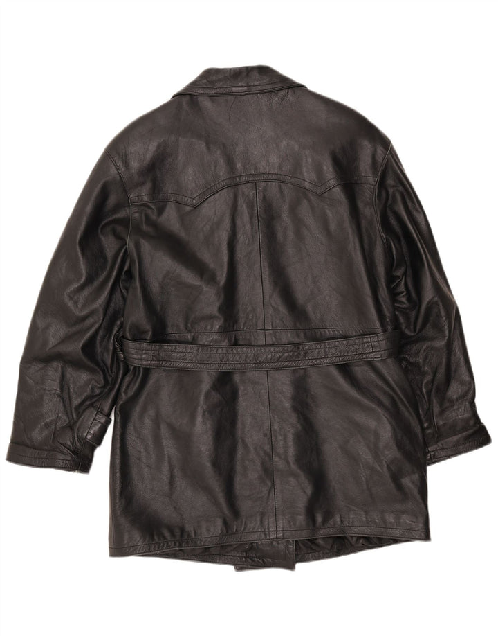 LAVORAZIONE ARTIGIANA Damefrakke UK 12 Medium Sort Læder