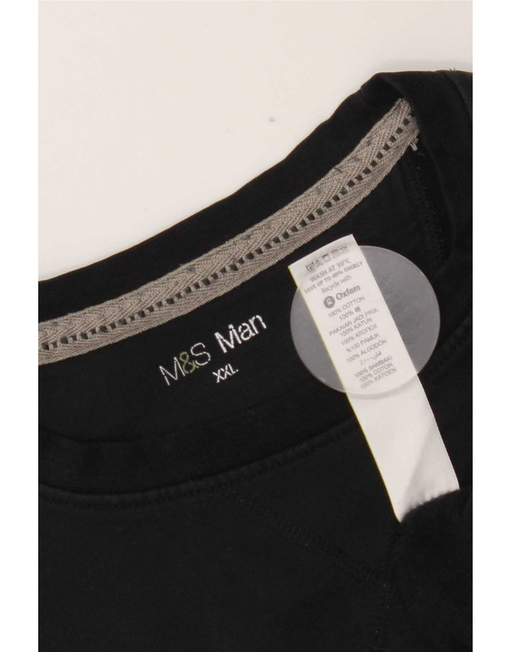 Marks & Spencer Herre Sweatshirt Jumper 2XL Sort Bomuld