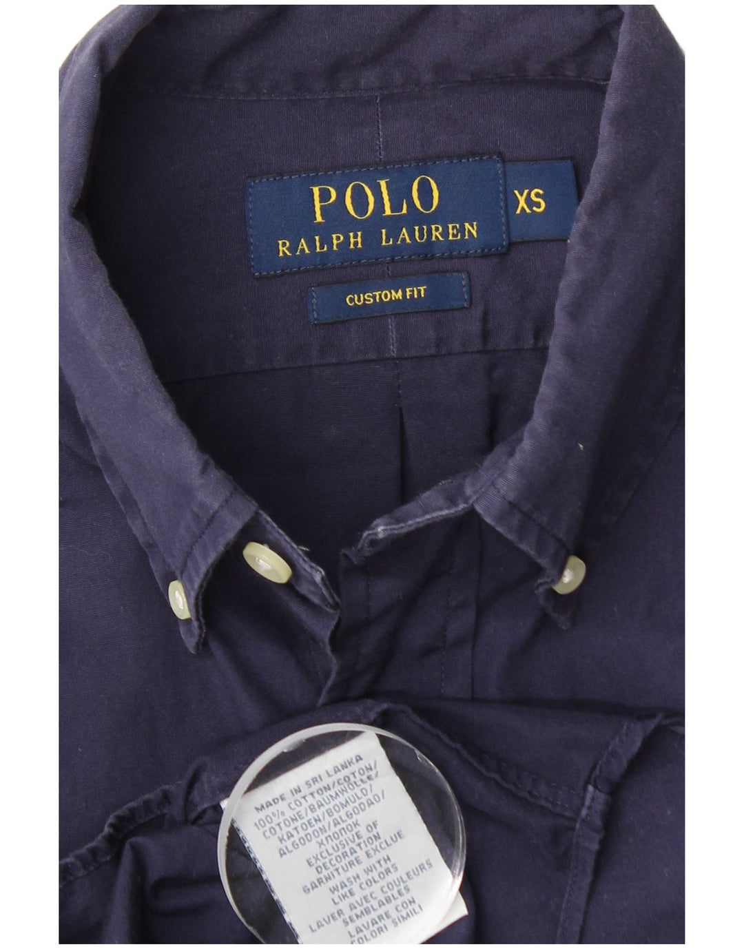 POLO RALPH LAUREN Herre Custom Fit skjorte XS Marineblå bomuld
