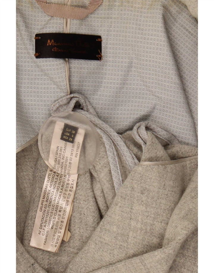 Massimo Dutti Dame 1 Knap Blazer Jakke EU 38 Lille Grå Uld