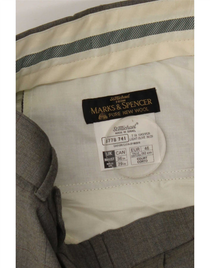 Marks & Spencer Herre Pegged Suit Bukser W36 L29 Grå ternet uld