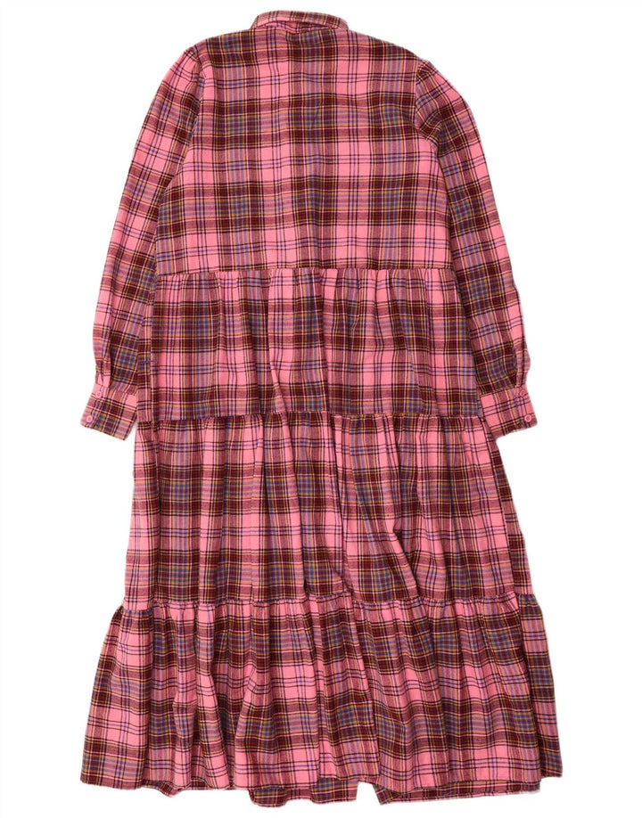 Coast Dame Oversized Langærmet Maxikjole UK 10 Small Pink Check