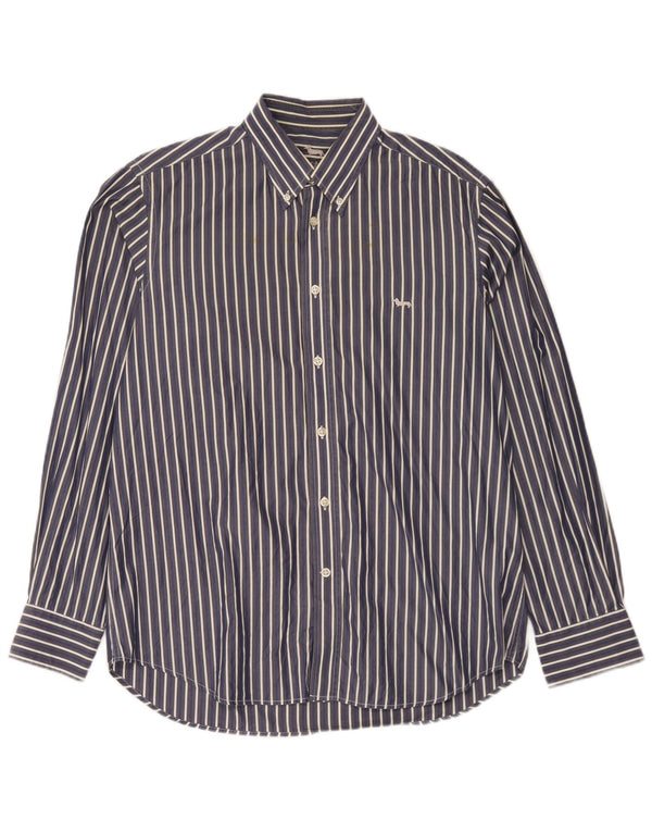 Harmont & Blaine herre Regular Fit skjorte XL marineblå stribet bomuld