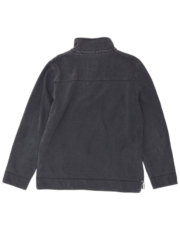 Besætningstøj Herre Zip Neck Sweatshirt Jumper Stor marineblå bomuld