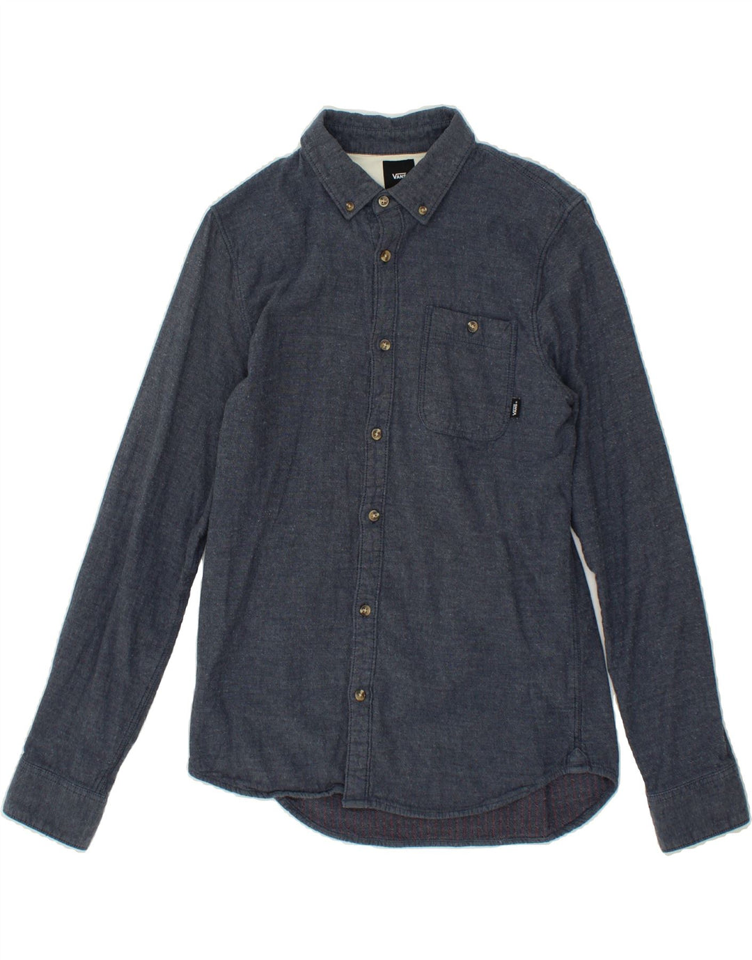 VANS Mens Tailored Fit Flannel Shirt Small Navy Blue Cotton Vintage Vans and Second-Hand Vans from Messina Hembry 