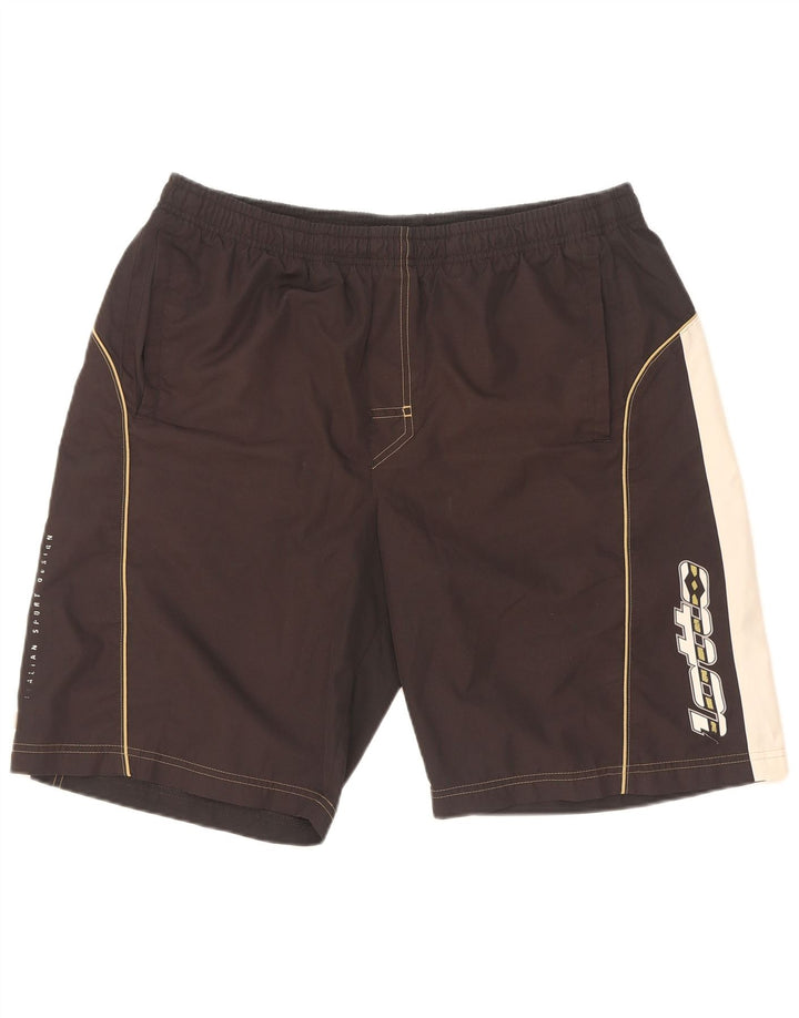 Lotto Herre grafiske sportsshorts Medium Sort Colourblock