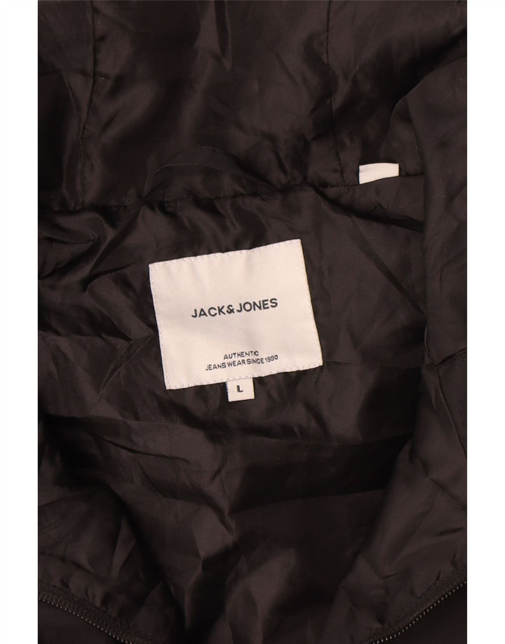 Jack & Jones Herre Hooded Bomber Jacket UK 40 Large Black