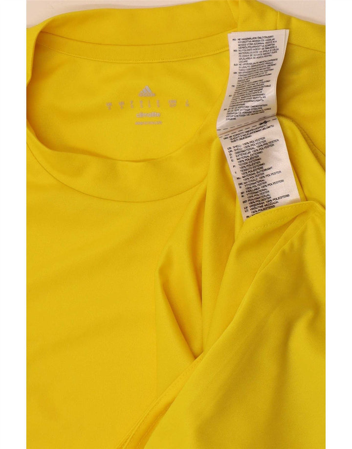 Adidas Herre Climalite T-Shirt Top Lille Gul Polyester