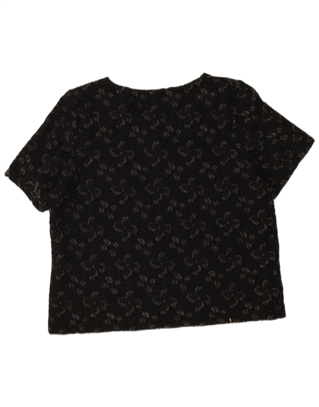 Eastex Damebluse Top UK 16 Stor sort blomstret polyamid