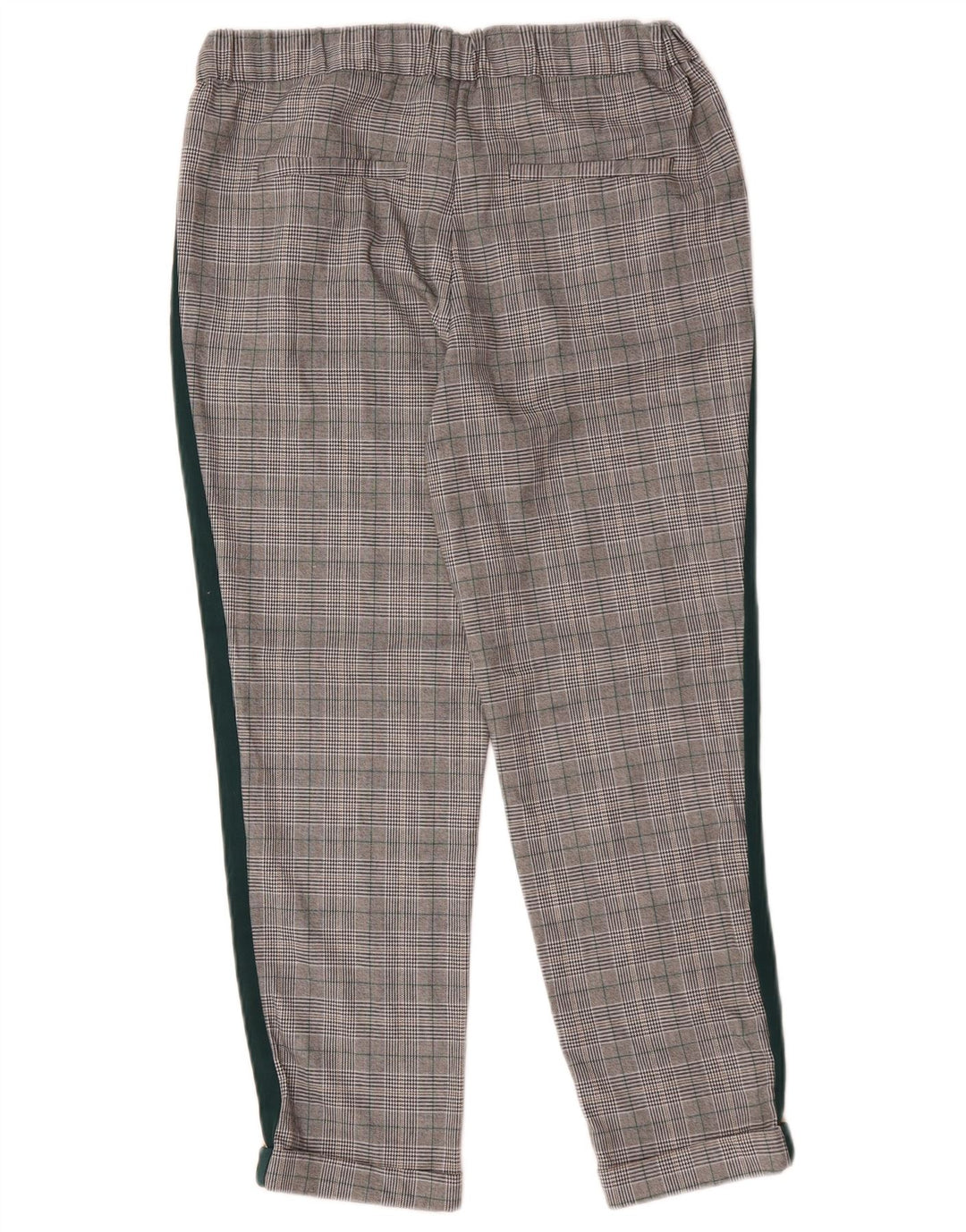 Zara Straight Cropped Bukser Medium W28 L25 Grå ternet polyester