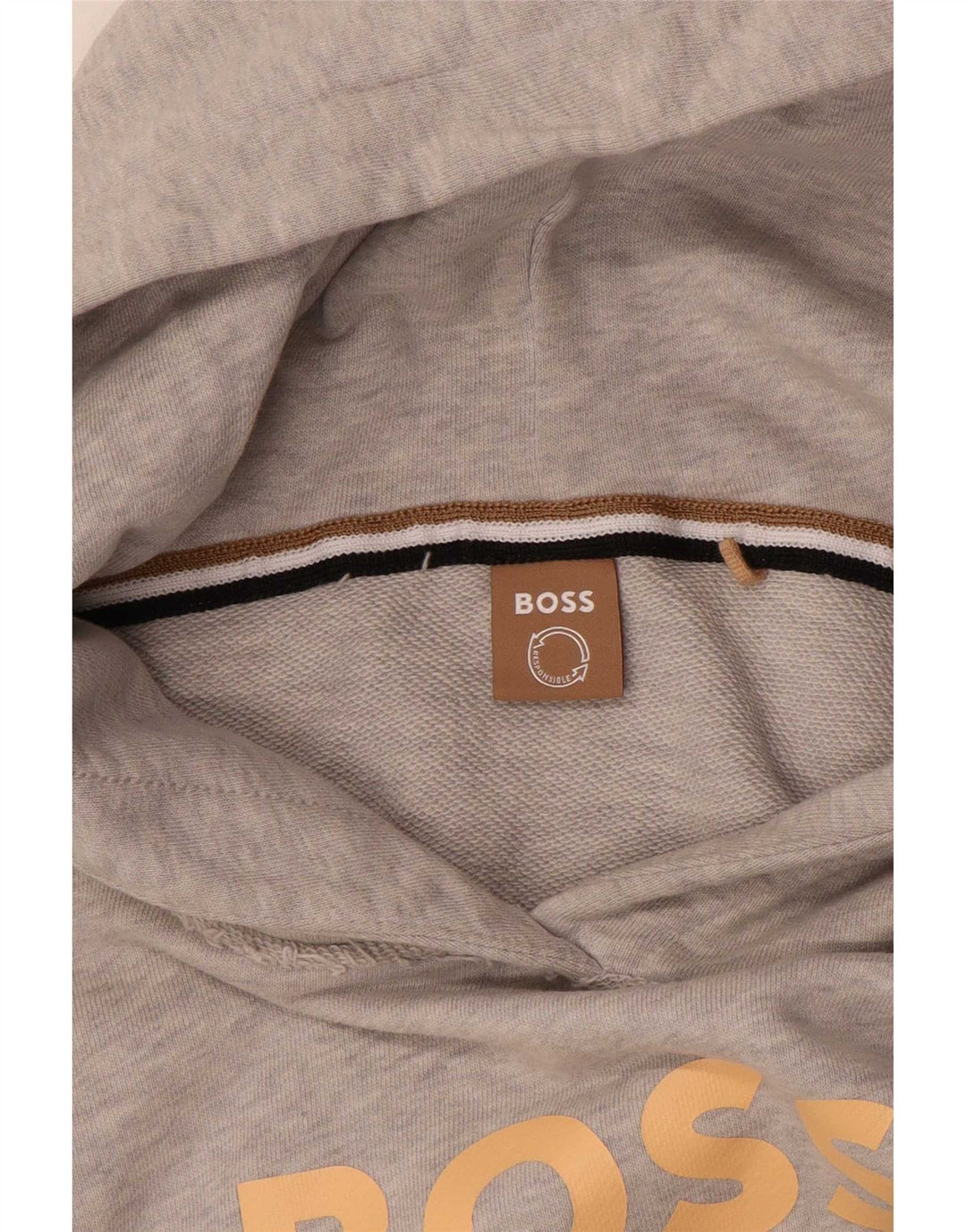 Hugo Boss Grafisk Oversized Hoodie Jumper til kvinder UK 14 Medium Grey