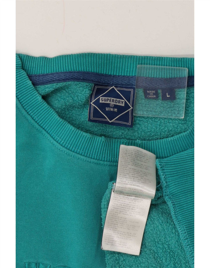 Superdry grafisk sweatshirt til mænd, stor blå bomuld