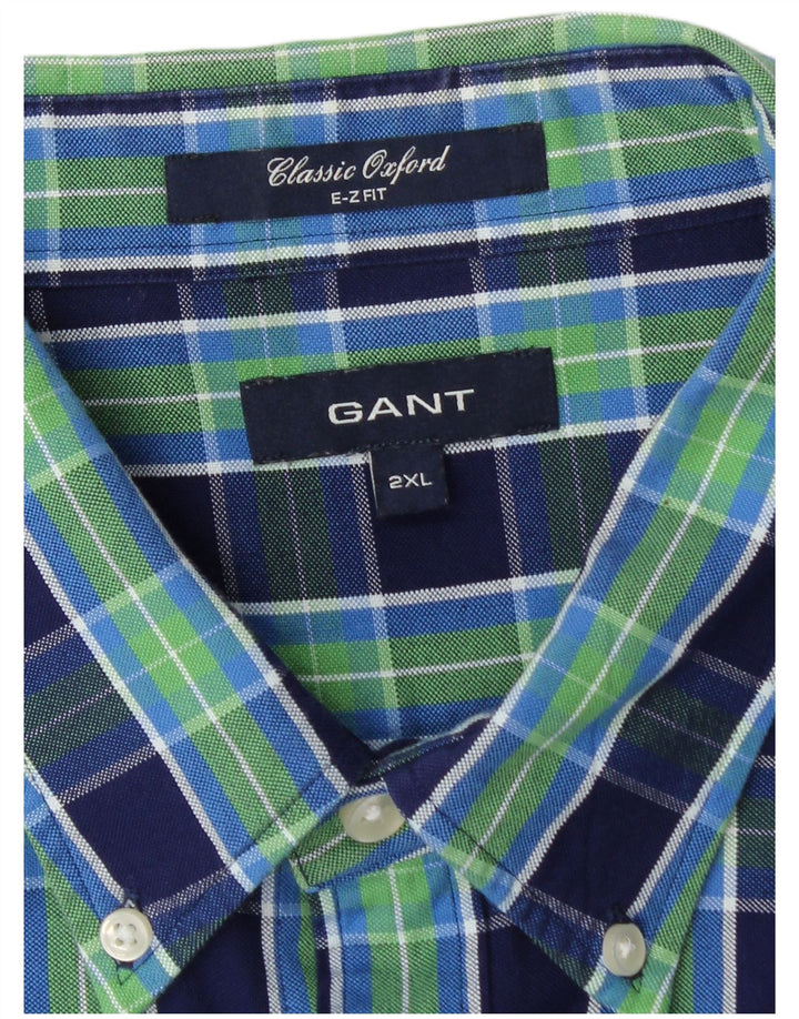 GANT Herre E-Z Fit Classic Fit skjorte 2XL marineblå ternet bomuld