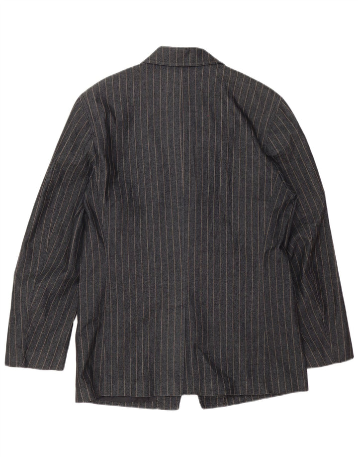 Zara Herre Blazer Jacket UK 38 Mellem grå stribet bomuld