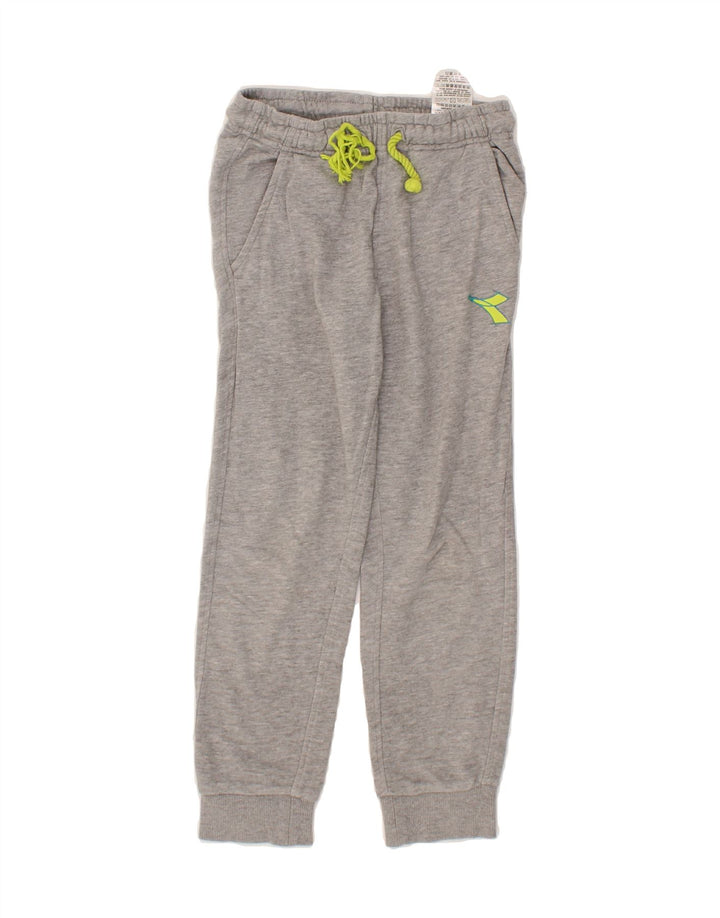 DIADORA Boys Tracksuit Trousers Joggers 8-9 Years Medium  Grey Cotton Vintage Diadora and Second-Hand Diadora from Messina Hembry 