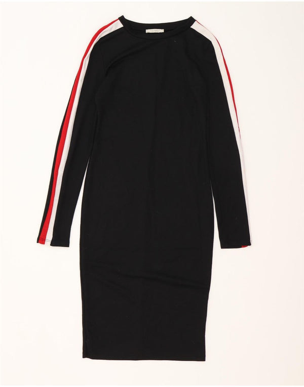 Zara Womens Trafaluc Bodycon Dress UK 10 Small Black Colourblock
