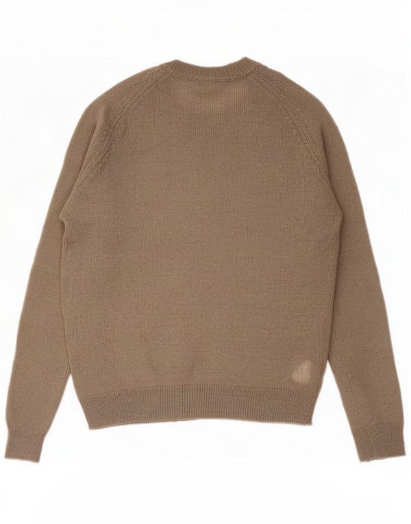 Zara Dame Boat Neck Jumper Sweater UK 14 Medium Khaki Akryl