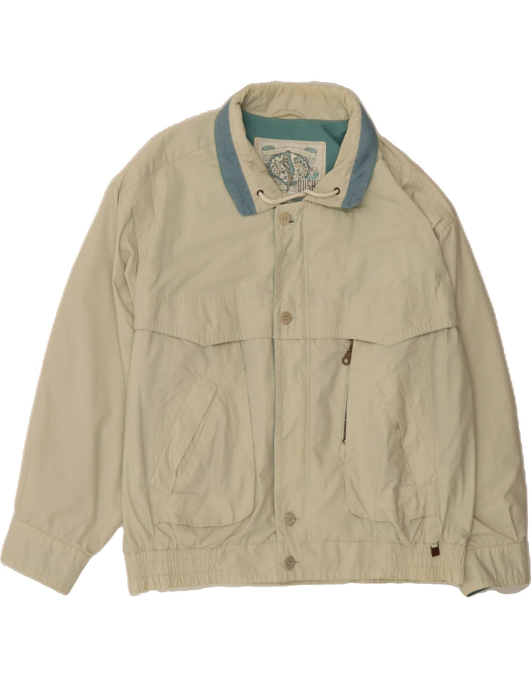 BUSH Mens Bomber Jacket UK 38 Medium Green Cotton Vintage Bush and Second-Hand Bush from Messina Hembry 