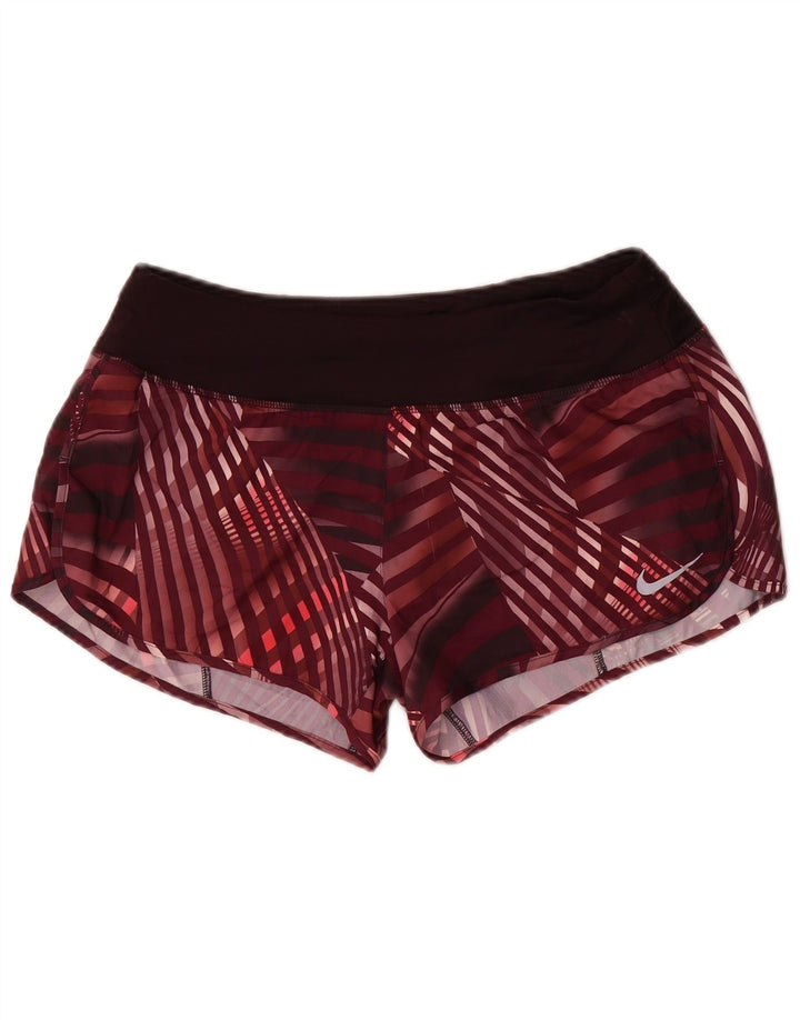 Nike Dame Dri Fit sportsshorts UK 14 Medium Burgundy ternet polyester