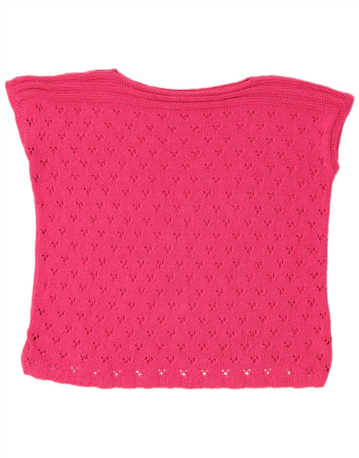 Vintage Dame Vest Tank Top UK 14 Large Pink