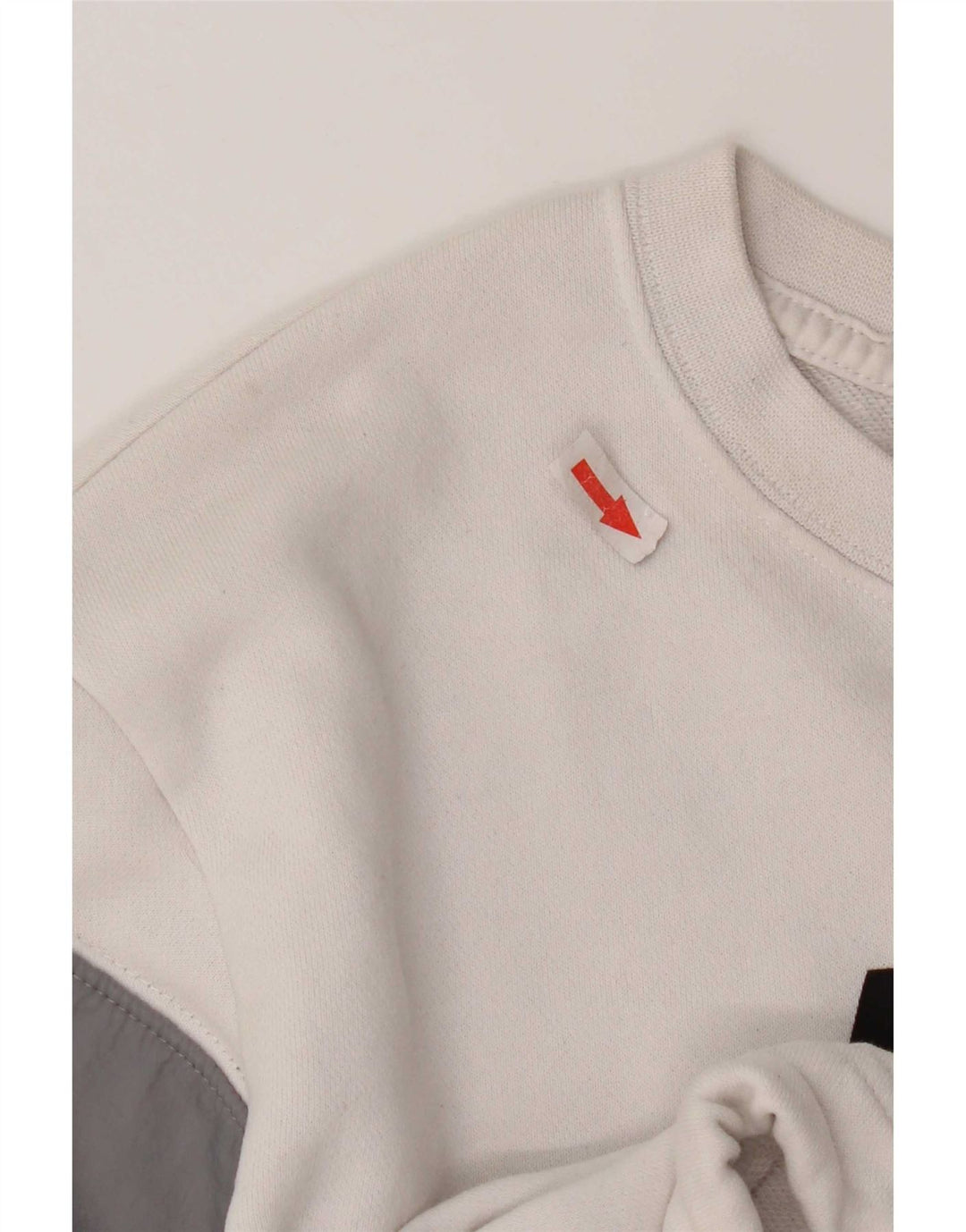 Nike Womens Crop Graphic Sweatshirt Jumper UK 10 Small White Colourblock
