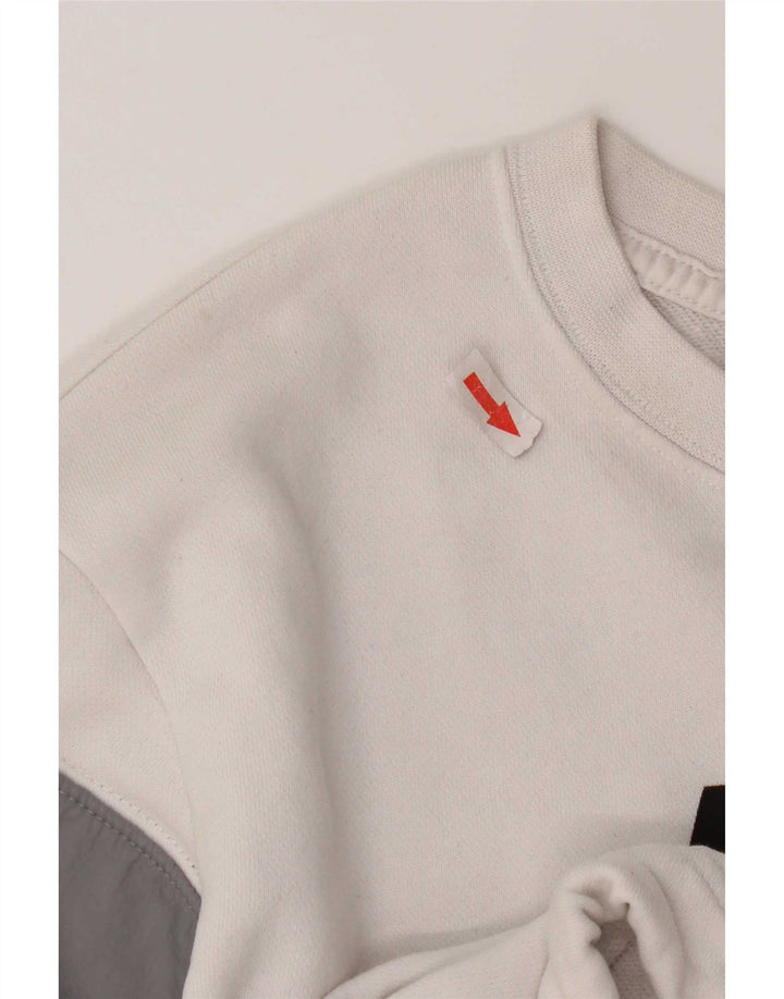 Nike Womens Crop Graphic Sweatshirt Jumper UK 10 Small White Colourblock