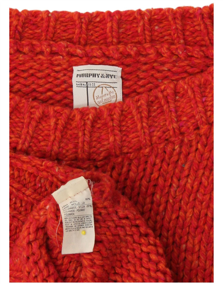 Murphy & Nye Dame Boat Neck Jumper Sweater UK 10 Small Orange Wool