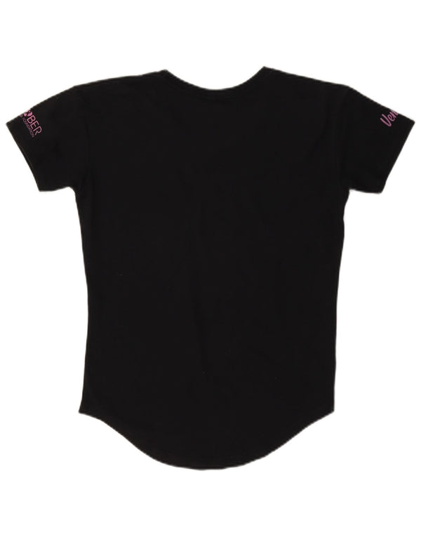 Hard Rock Cafe Dame Pinktober Grafisk T-Shirt Top UK 6 XS Navy Blue