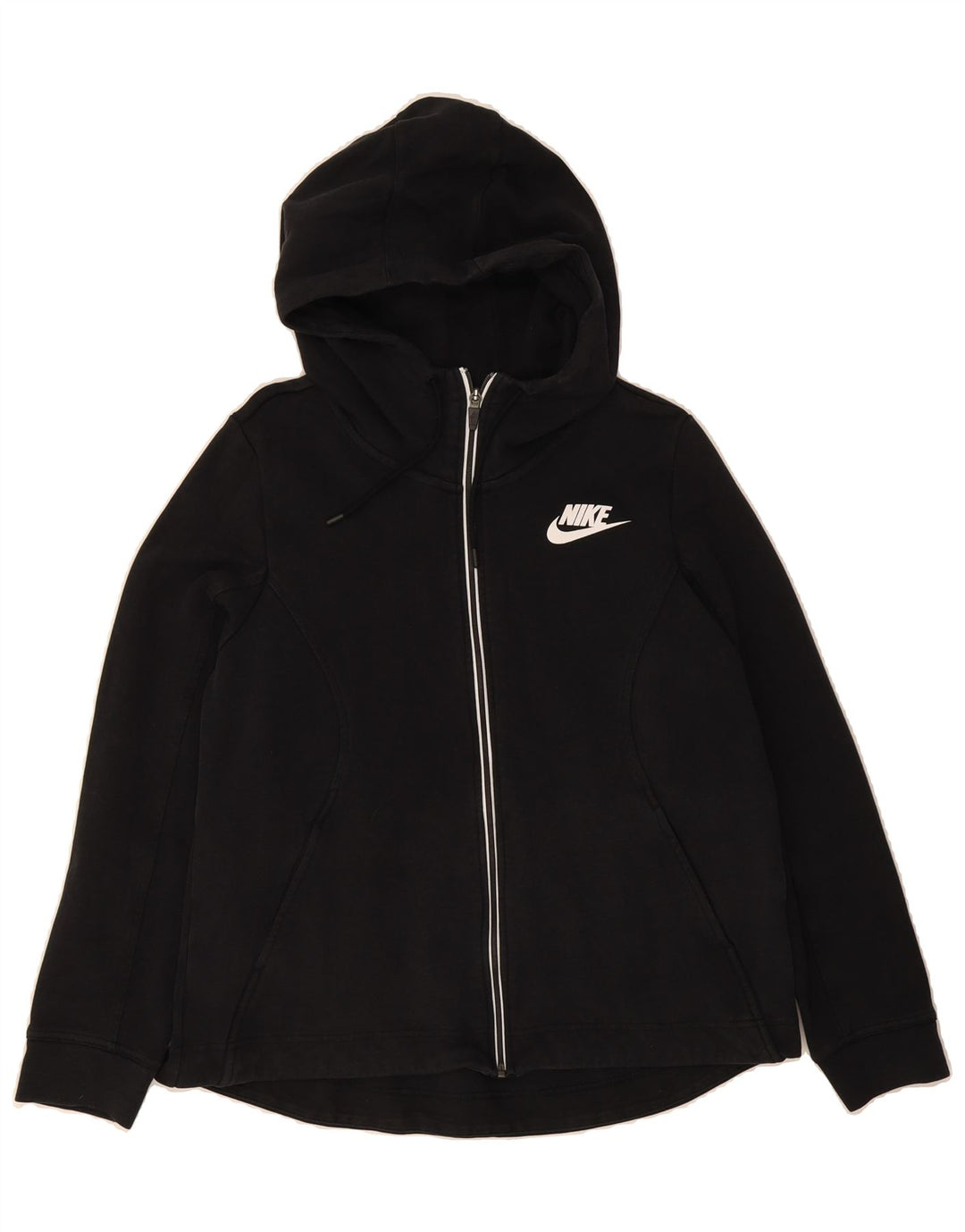 NIKE Womens Zip Hoodie Sweater UK 16 Large Black Vintage Nike and Second-Hand Nike from Messina Hembry 