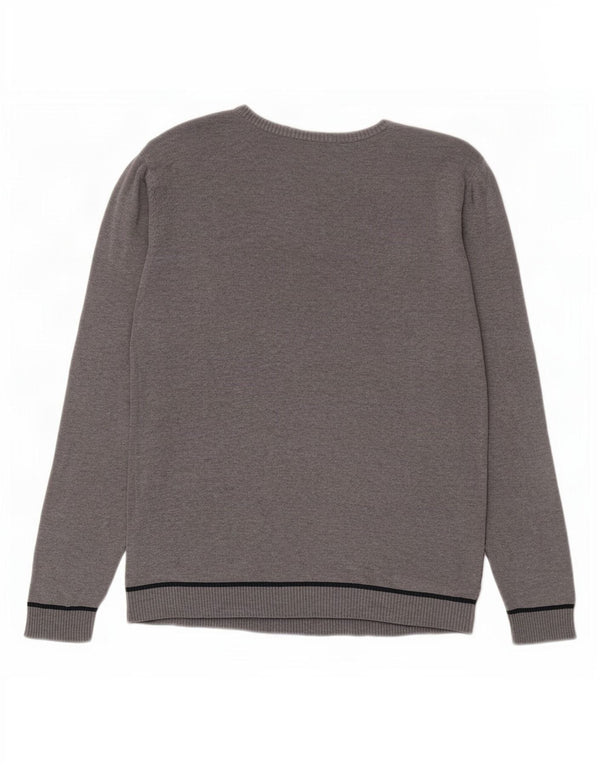 U.S. Polo Assn. Herre Boat Neck Jumper Sweater Medium Grå Geometrisk Bomuld