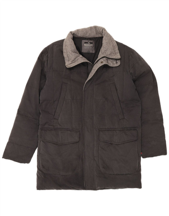 DIADORA Polstret frakke til mænd UK 38 Mellemgrå bomuld