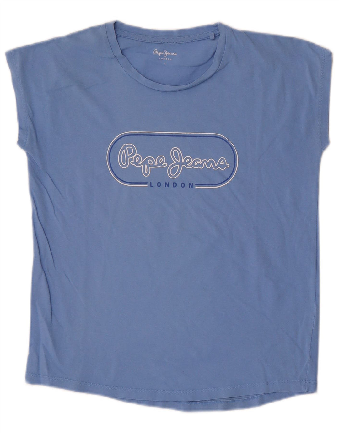 PEPE Jeans Dame Grafisk T-Shirt Top Lille Blå