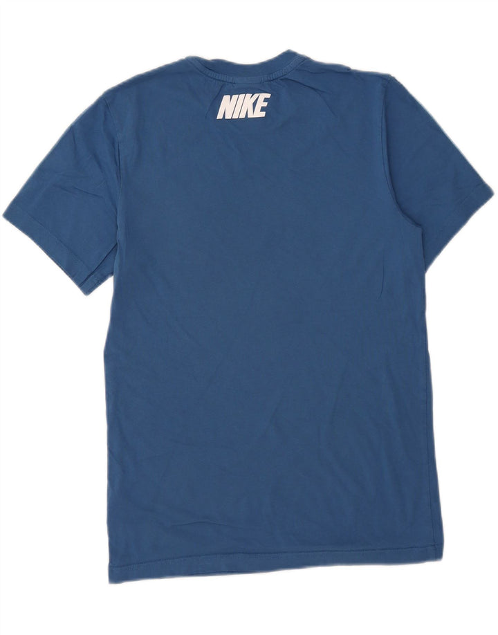 Nike Herre grafisk T-shirt Top Lille Blå Colourblock Bomuld