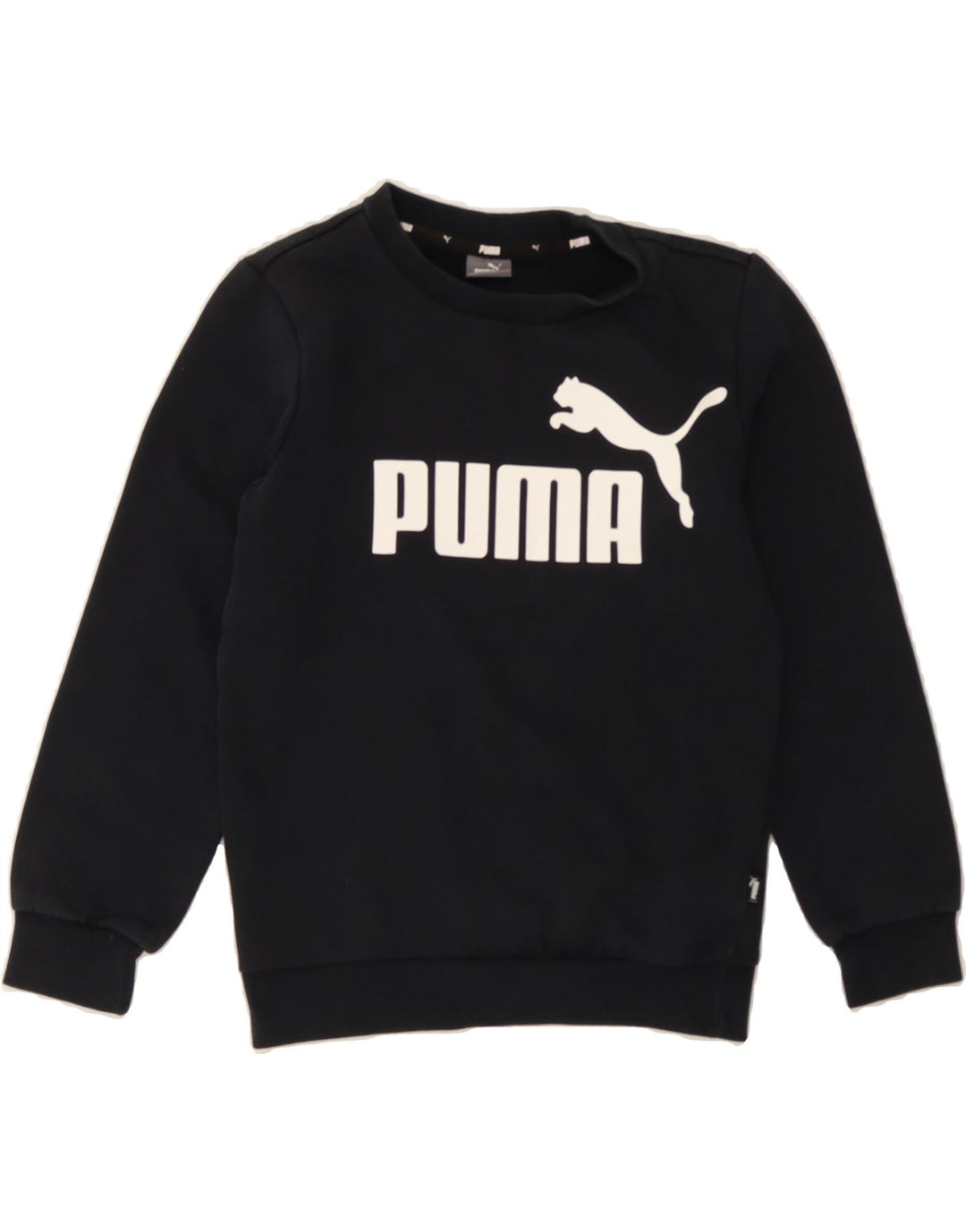 PUMA Boys Graphic Sweatshirt Jumper 9-10 Years Medium  Black Cotton Vintage Puma and Second-Hand Puma from Messina Hembry 